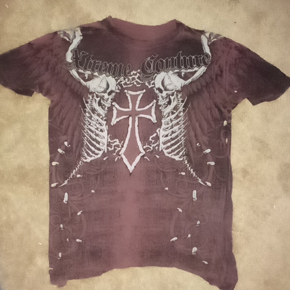Y2k affliction Xtreme couture t-shirt medium